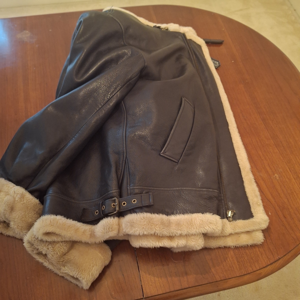 Avirex Black and Tan Bomber Jacket